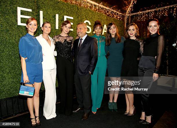 Actress Ahna O'Reilly, actress Ellen Pompeo, actress Emily Blunt, designer Elie Saab, actress Ashley Madekwe, actress Hailee Steinfeld, actress Lily...