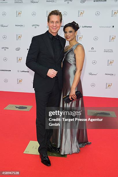 Thomas Heinze and Jackie Brown attend the Bambi Awards 2014 on November 13, 2014 in Berlin, Germany.