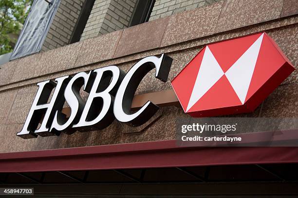 hsbc bank branch in downtown seattle - hsbc stock pictures, royalty-free photos & images
