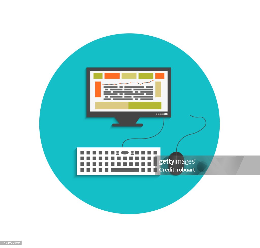 Computer Flat Image Flat Computer High-Res Vector Graphic - Getty Images