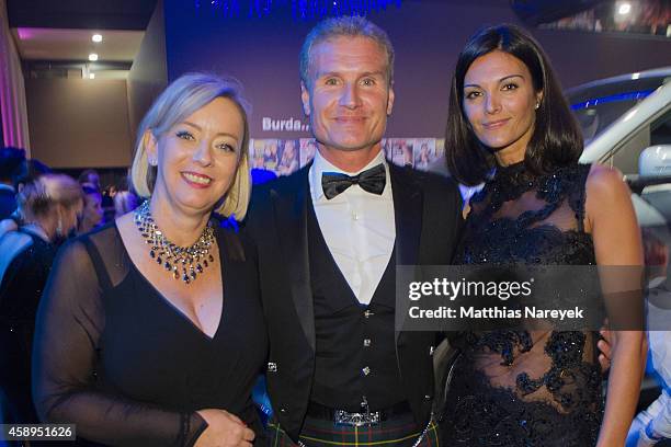 Michael Schumachers manager Sabine Kehm, Karen Minier and David Coulthard attend the after show party of the Bambi Awards 2014 on November 13, 2014...