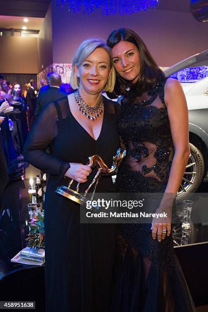 Michael Schumachers manager Sabine Kehm and Karen Minier attend the after show party of the Bambi Awards 2014 on November 13, 2014 in Berlin, Germany.