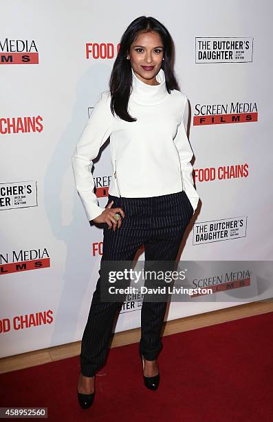 Actress Dilshad Vadsaria attends the premiere of "Food Chains" at the Los Angeles Theater Center on November 13, 2014 in Los Angeles, California.