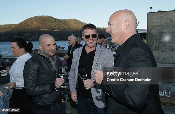 Chefs George Calombaris, Heston Blumenthal and Matt Moran attend the first chapter of Invite The World To Dinner Gala event at GASP! on November 14,...