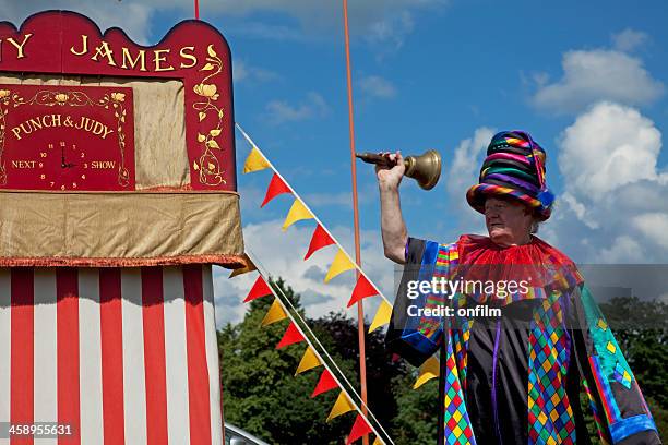 punch and judy showman - fairground stall stock pictures, royalty-free photos & images