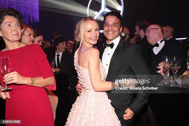 Kostja Ullmann and his girlfriend Janin Reinhardt during the Bambi Awards 2013 after show party on November 13, 2014 in Berlin, Germany.