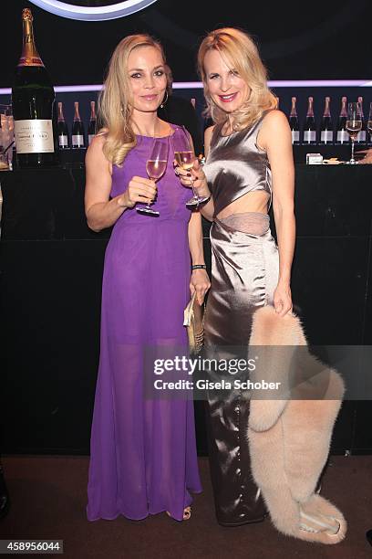 Regina Halmich and designer Sonja Kiefer during the Bambi Awards 2013 after show party on November 13, 2014 in Berlin, Germany.