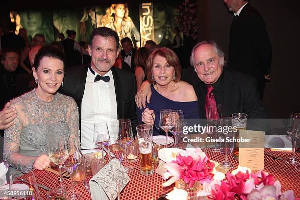 Iris Berben and her boyfriend Heiko Kiesow, Senta Berger and her husband Michael Verhoeven during the Bambi Awards 2013 after show party on November...