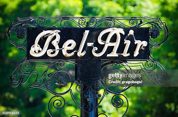 bel-air sign in los angeles, ca - on air sign bildbanksfoton och bilder