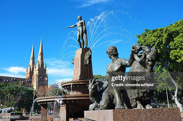 the archibald fountain, sydney - archibald fountain stock pictures, royalty-free photos & images