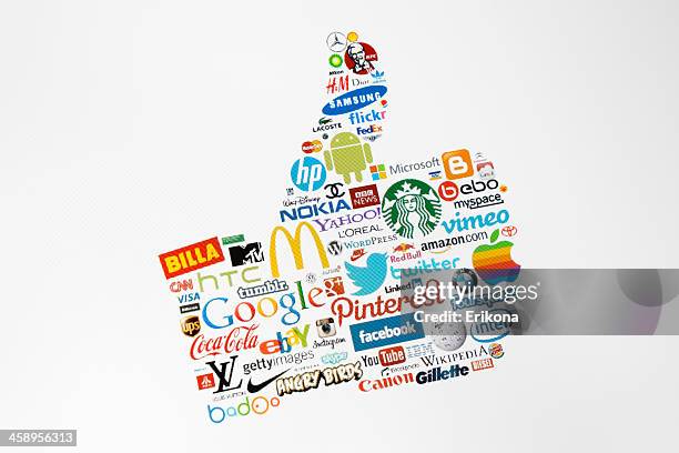 world brand in form thumbs up - starbucks stock pictures, royalty-free photos & images