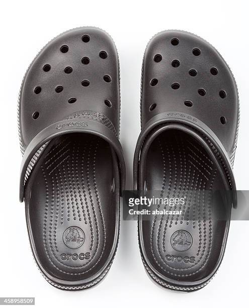 plastic sandals - gray shoe stock pictures, royalty-free photos & images