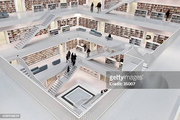 modern public library stuttgart germany - stuttgart library stock pictures, royalty-free photos & images