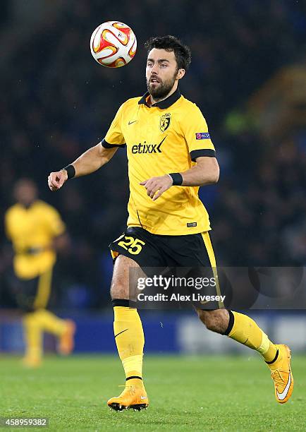 Marko Basa of LOSC Lille during the UEFA Europa League match between Everton FC and LOSC Lille at Goodison Park on November 6, 2014 in Liverpool,...