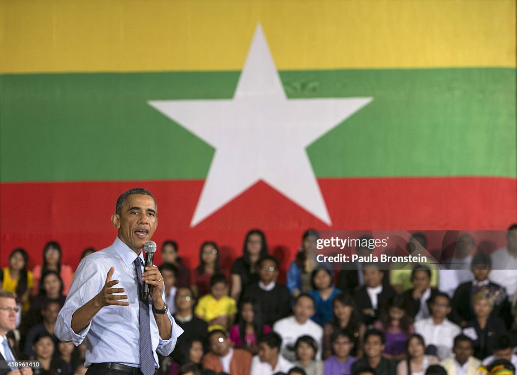 President Obama In Yangon Following ASEAN Summit