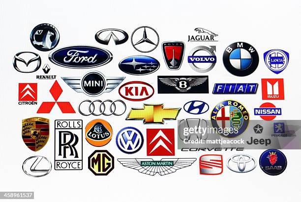 vehicle manufacturer logos - chevrolet corvette stockfoto's en -beelden