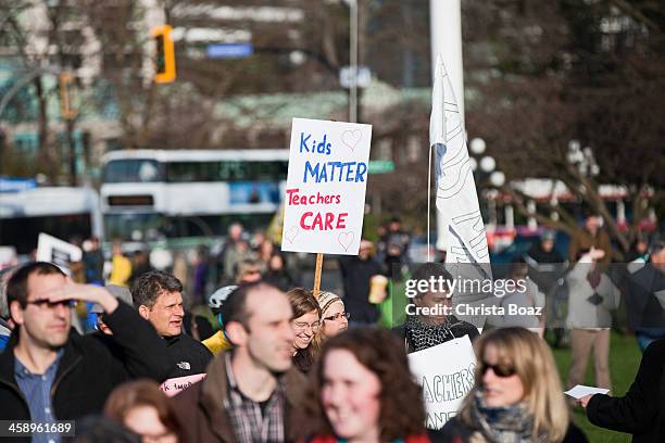 educación protesta en bc - huelga fotografías e imágenes de stock