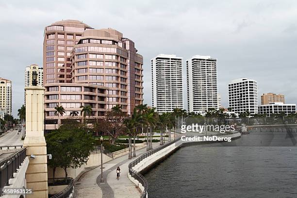 downtown west palm beach along intracoastal waterfront - west palm beach stock pictures, royalty-free photos & images