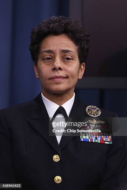 Vice Chief of Naval Operations Adm. Michelle Howard participates in a news conference about a series of reforms to the troubled nuclear force at the...