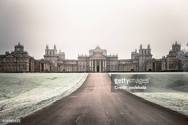 blenheim palace in winter, woodstock, uk - blenheim palace stock pictures, royalty-free photos & images