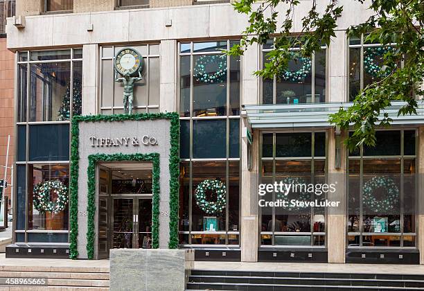 tiffany and co shop front. sydney australia. - tiffany's manhattan stockfoto's en -beelden