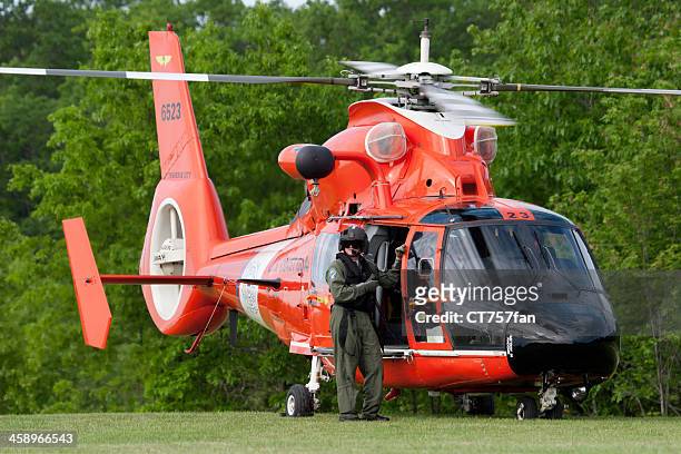 coast guard rescue helicopter - aerospatial stockfoto's en -beelden