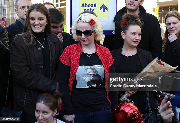 Bonnie Mayall and Rosie Mayall attend a memorial bench for the late Rik Mayall is unveiled on November 14, 2014 in London, England.