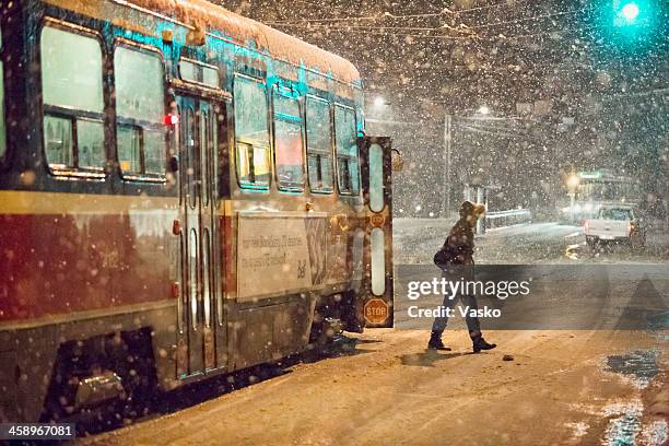 snow storm - cable car stock pictures, royalty-free photos & images