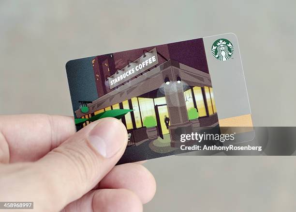 starbucks gift card - starbucks stock pictures, royalty-free photos & images