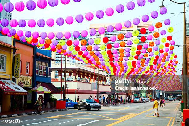 chinese mid autumn decoration - sri mariamman tempel singapore stockfoto's en -beelden