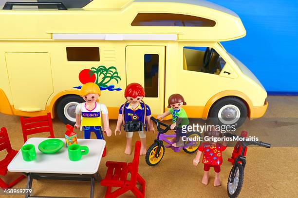 playmobil - family vacations caravan - playmobil stock pictures, royalty-free photos & images
