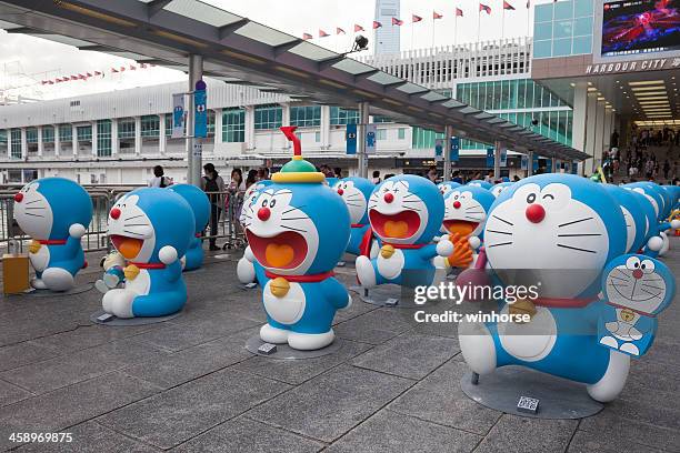 doraemon exhibition in hong kong - doraemon stock pictures, royalty-free photos & images