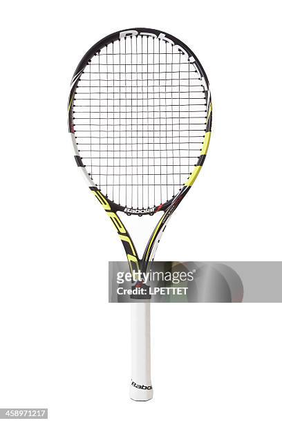 babolat tennis racket - tennisschläger stock-fotos und bilder