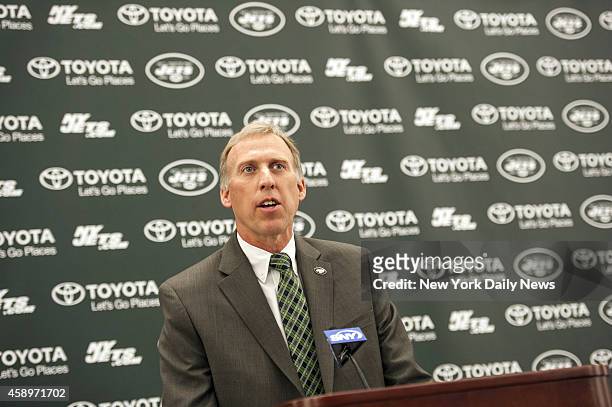 Jets announce their new General Manager John Idzik at a press conference held at their practice facility. Thursday, January 24, 2013. Florham Park,...