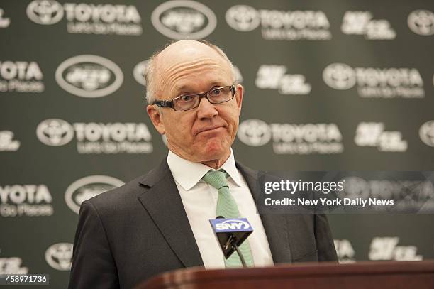 Jets owner Woody Johnson, Jets announce their new General Manager John Idzik at a press conference held at their practice facility. Thursday, January...