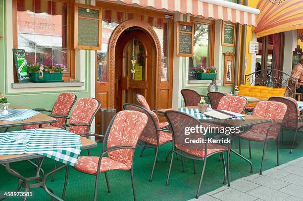 typical small street restaurant in germany - maultaschen stock pictures, royalty-free photos & images