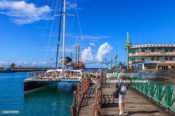 the wharf, bridgetown, barbados - bridgetown barbados stock pictures, royalty-free photos & images