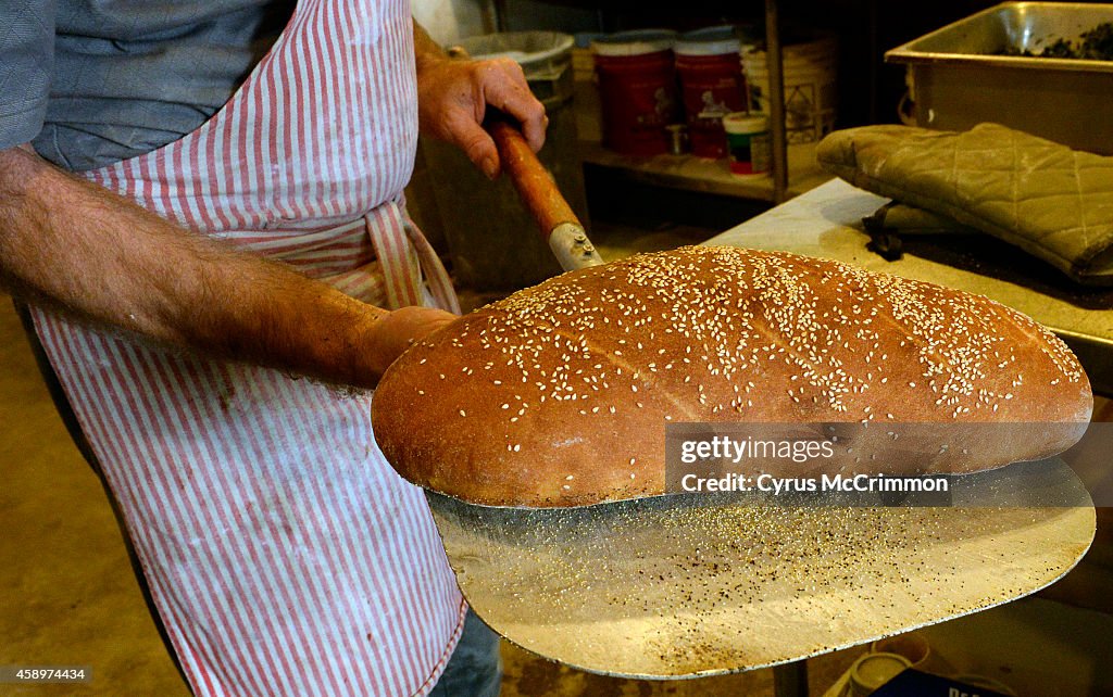 Baker  Mike Brown at Vincenza's  Restaurant and Bakery in Wheat Ridge, Colorado bakes the bread.