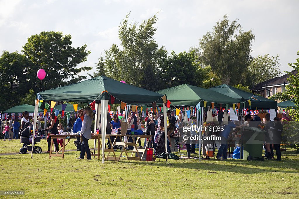 Jubilee-party, Pavillons, Flaggen und bunting