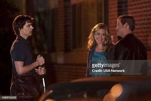 Starlings of the Slipstream" Episode 512 -- Pictured: Christopher Gorham as Auggie Anderson, Piper Perabo as Annie Walker, Nic Bishop as Ryan McQuaid...