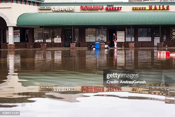 flooded street after hurricane sandy - storm damage stock pictures, royalty-free photos & images
