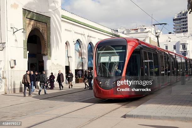 casablanca tram - casablanca morocco stock pictures, royalty-free photos & images