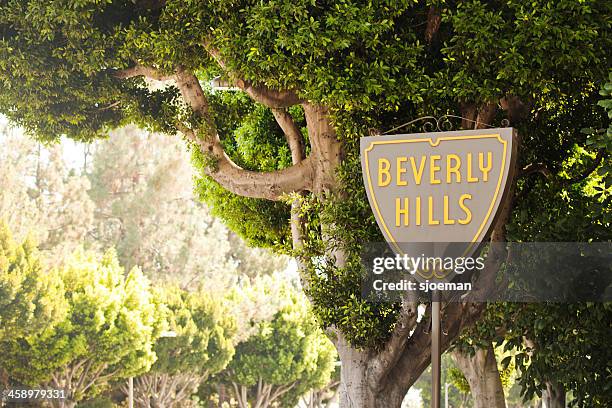 beverly hills street sign - beverly hills bildbanksfoton och bilder