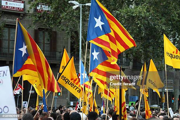 estelada - catalan speratist flag - estelada stockfoto's en -beelden