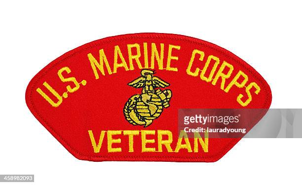 us marine corp veteran patch - us marine corps stock pictures, royalty-free photos & images