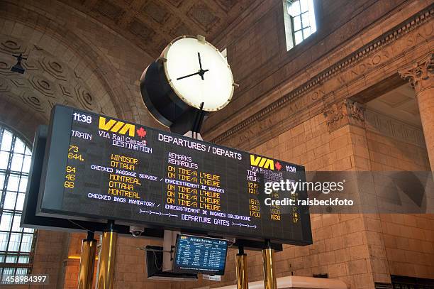 union station in toronto, canada - via rail canada stock pictures, royalty-free photos & images