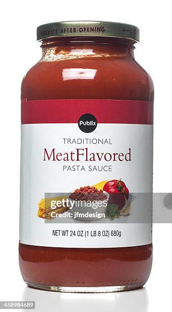 publix traditional meat flavored pasta sauce - spaghetti isolated stockfoto's en -beelden