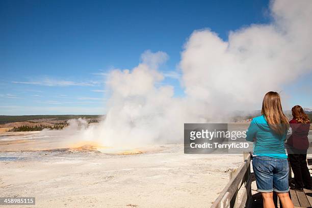 clepsydra geyser, yellowstone national park - terryfic3d stock pictures, royalty-free photos & images