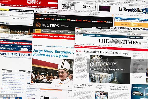 most important newspapers headlines after the new pope election - newspaper headline stock pictures, royalty-free photos & images