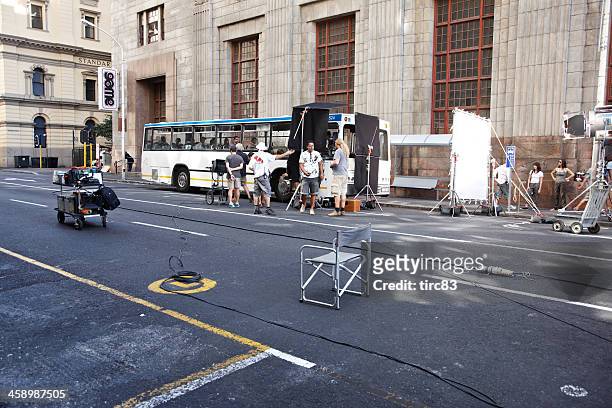 film set on cape town street - film set stock pictures, royalty-free photos & images